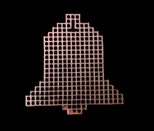 precut plastic canvas bell cutout shape ready to stitch