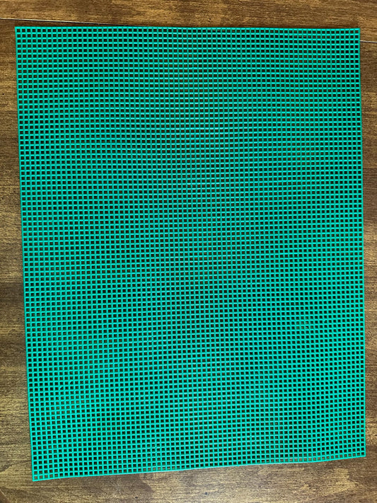 Christmas Green Plastic Canvas Sheet – 7 Mesh, 10.5” x 13.5”