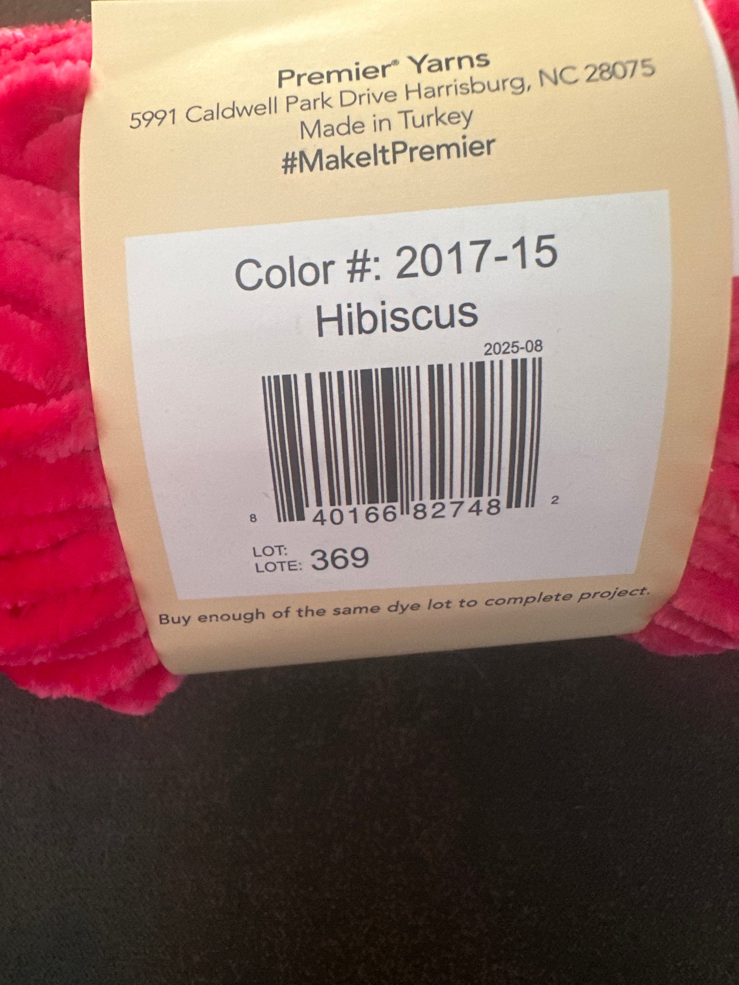 Premier Just Chenille Yarn – Hibiscus | Color 2017-15