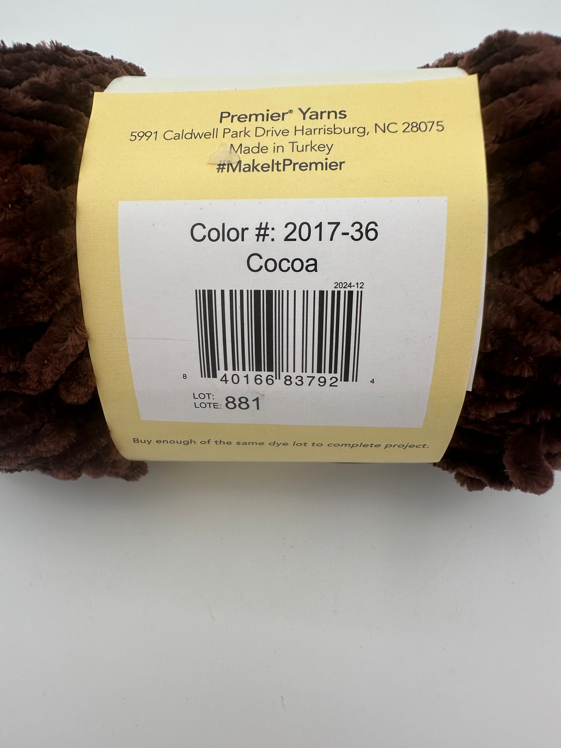 Premier Just Chenille Yarn – Cocoa (2017-36)