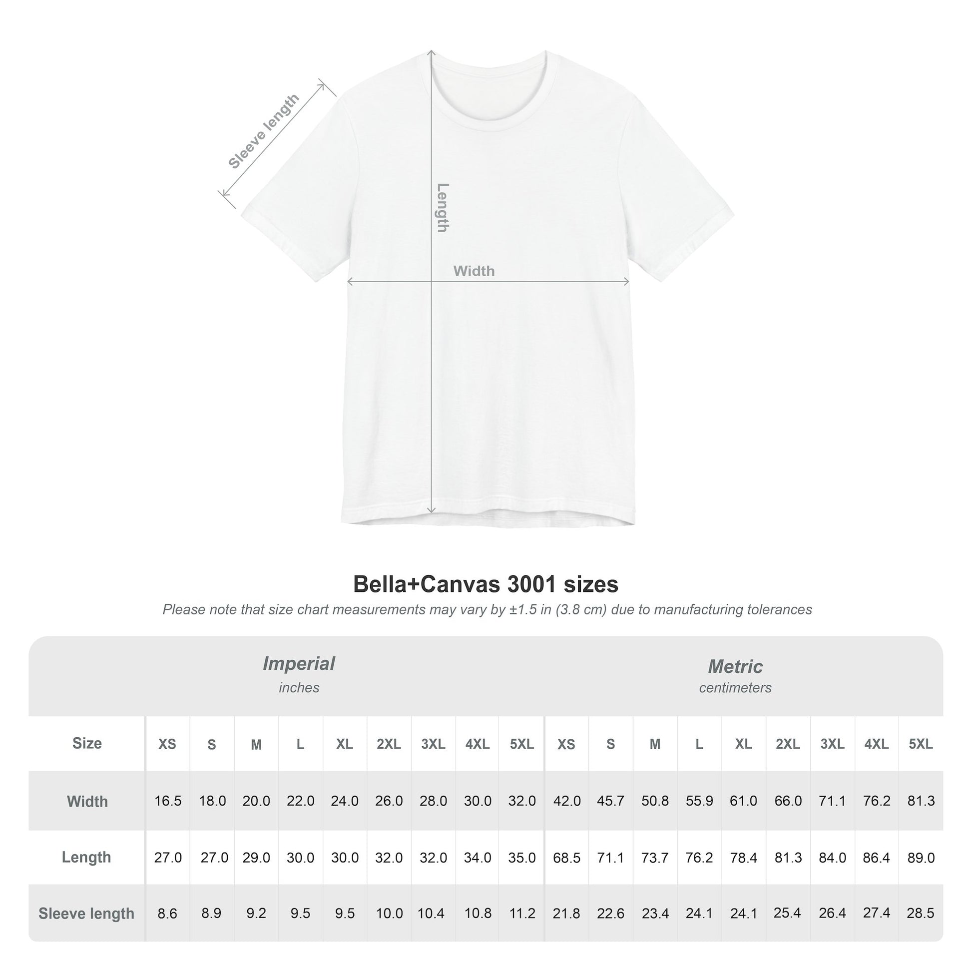 shirt size charg