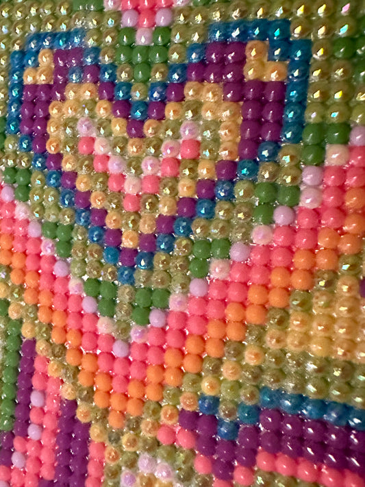Colorful Hearts Diamond Art Greeting Card – Handmade Bright Blank Card