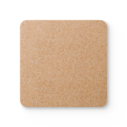 Square cork coaster on a white background