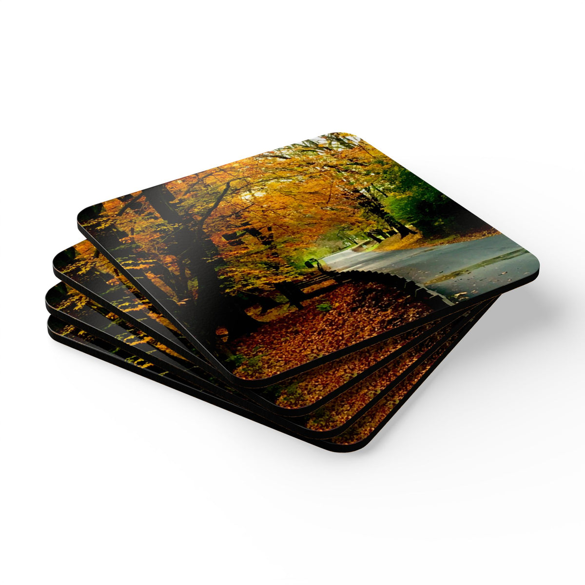 Autumn Woodland Road Coasters – Set of 4
