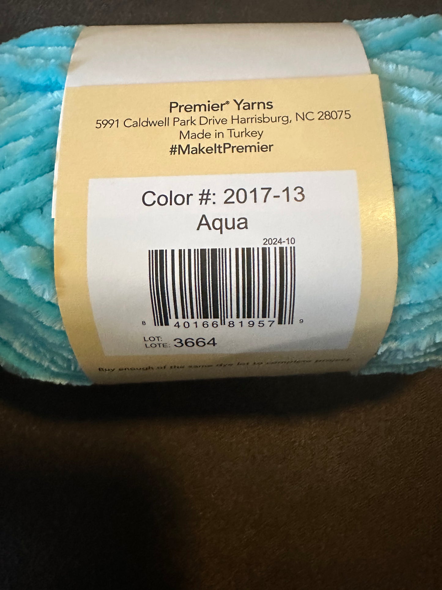 Premier Just Chenille Yarn – Aqua | Color 2017-13