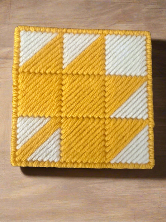 Yellow maple leaf coaster
