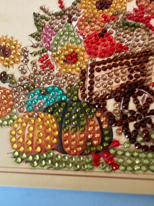 close up of fall diamond dot card