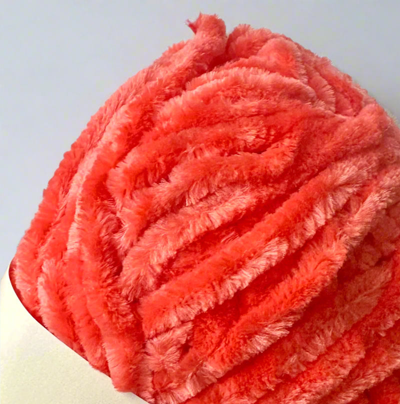 Premier Just Chenille Yarn – Salmon (Color 2017-16) | Soft Plush Polyester Yarn for Knitting, Crochet & Crafts