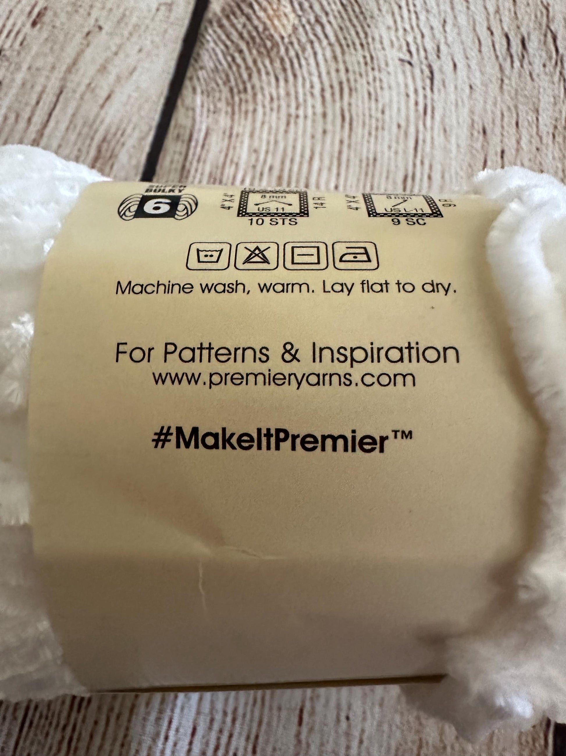 Premier Just Chenille Yarn – White (Color 2021-09) – Soft Polyester Yarn, 65 Yards