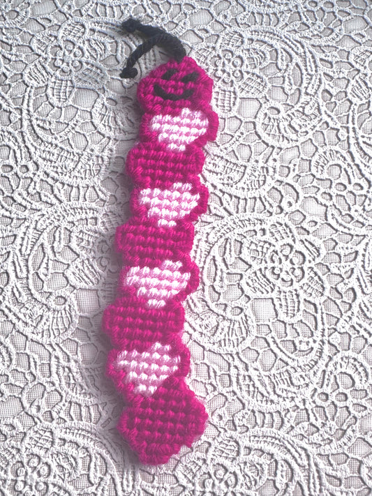 Caterpillar Bookmarks- Bright pink and light pink