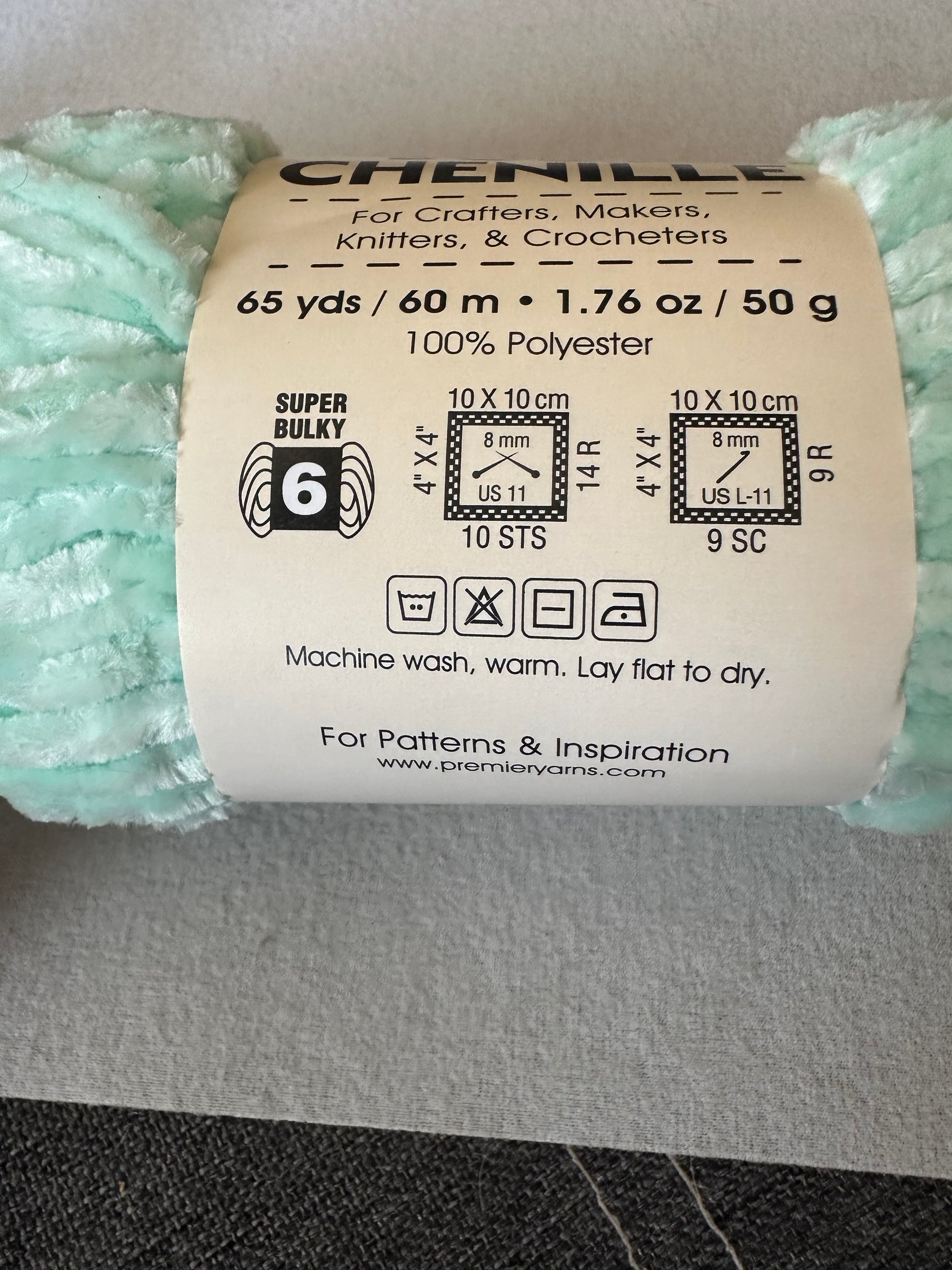 Premier Just Chenille Yarn – Mint (Color 2017-04) 