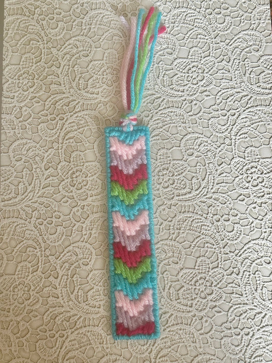 Chevron Plastic Canvas Bookmark – Bright Rainbow Colors