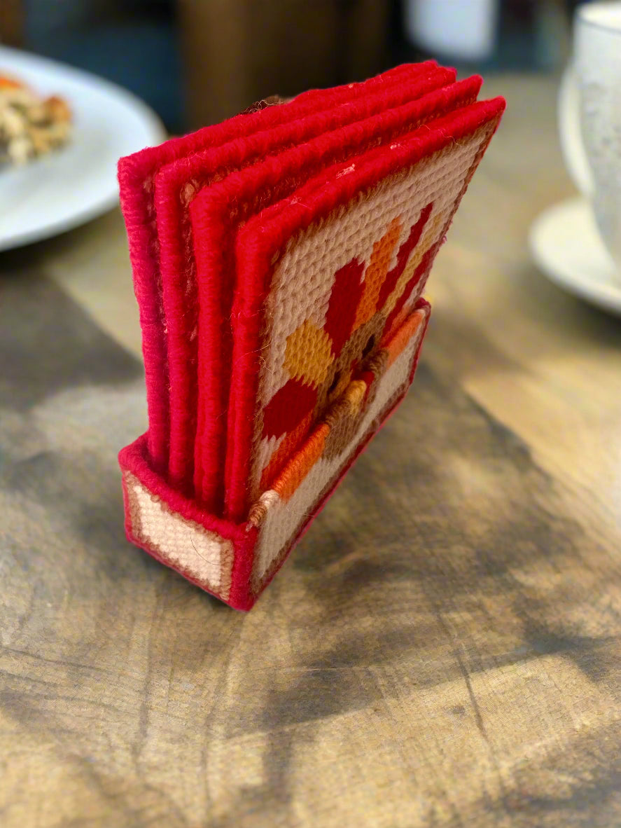 Plastic Canvas Turkey Coasters – Set of 4 with Holder