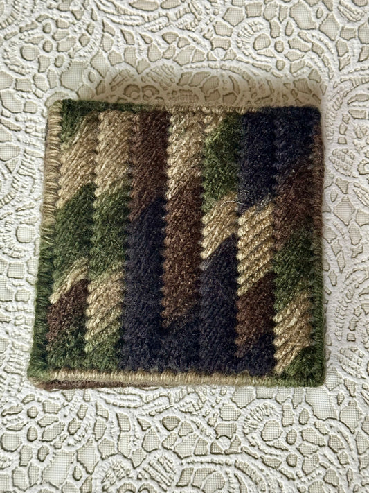 Handmade Camouflage Variegated Sticky Note Holder – Plastic Canvas Cover with Notepad