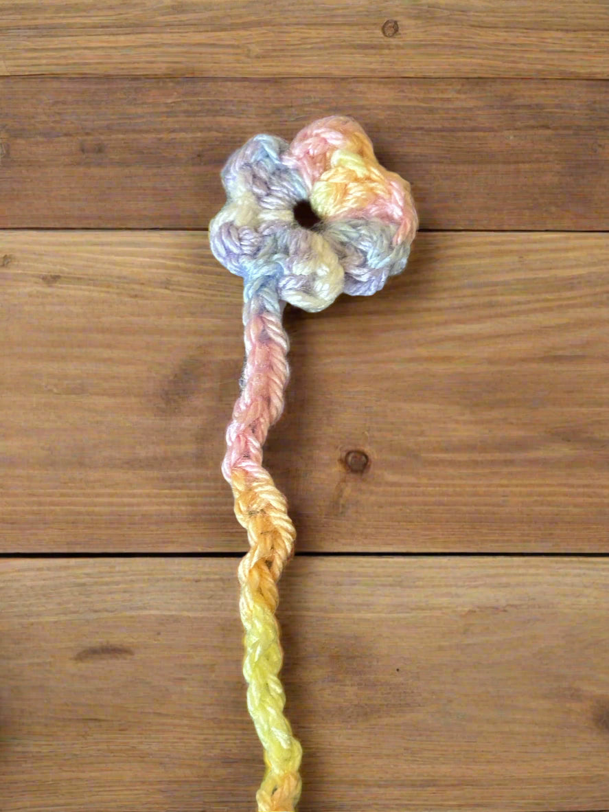 multi-color Crocheted Flower Bookmark 