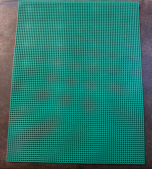 Christmas Green Plastic Canvas Sheet – 7 Mesh, 10.5” x 13.5”