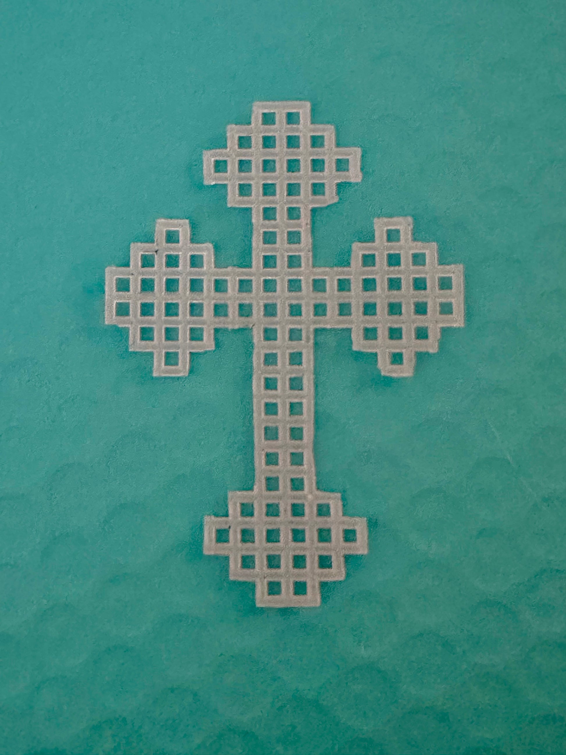 precut plastic canvas cross cutout shape ready to stitch