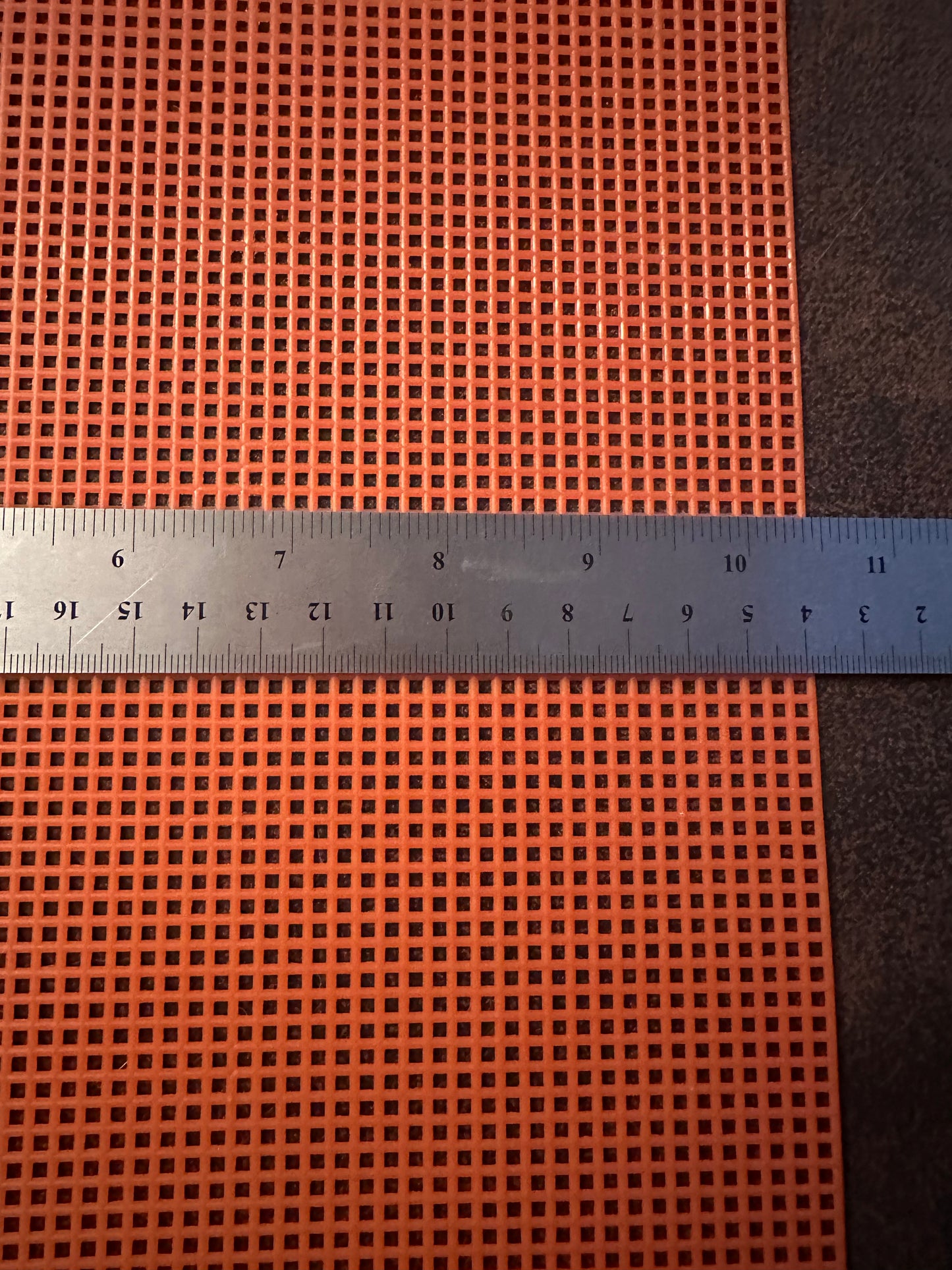 Orange Plastic Canvas Sheet – 7 Mesh, 10.5” x 13.5” 