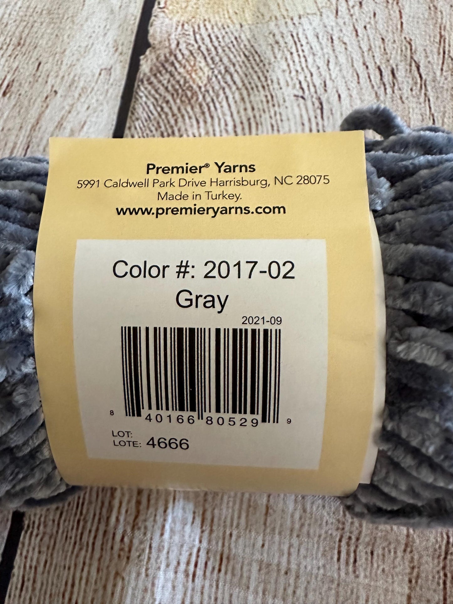 Premier Just Chenille Yarn – Gray (Color 2017-02) – Soft Polyester Yarn, 65 Yards
