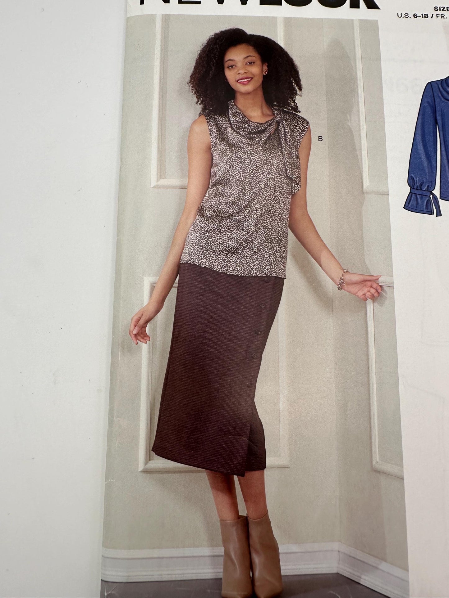 New Look N6685 Misses' Sleeveless or Long-Sleeved Tops Sewing Pattern 