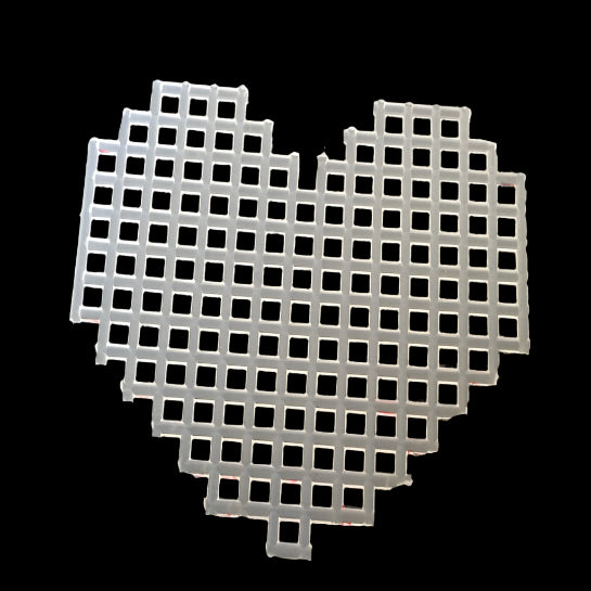 precut plastic canvas heart cutout shape ready to stitch